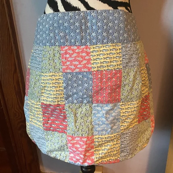 Vineyard Vines patchwork faux wrap skirt size 4 - Picture 3 of 4